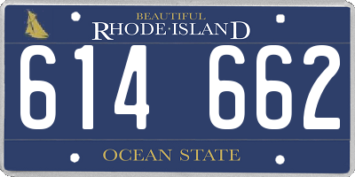RI license plate 614662