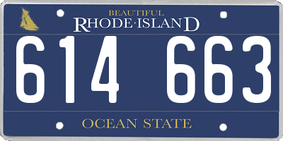 RI license plate 614663