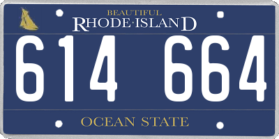 RI license plate 614664