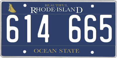 RI license plate 614665
