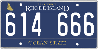 RI license plate 614666