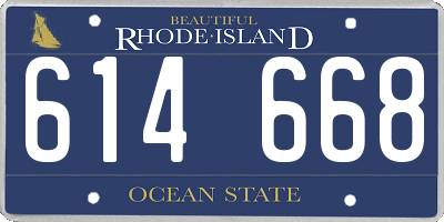 RI license plate 614668