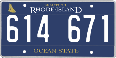 RI license plate 614671