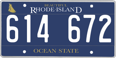 RI license plate 614672
