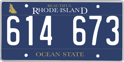 RI license plate 614673