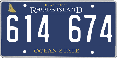 RI license plate 614674