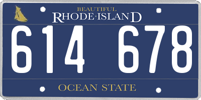 RI license plate 614678