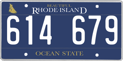 RI license plate 614679