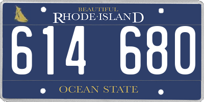 RI license plate 614680