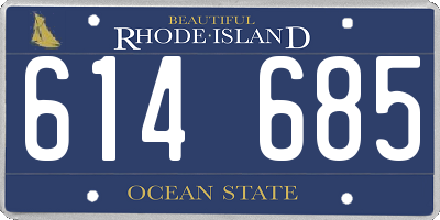 RI license plate 614685