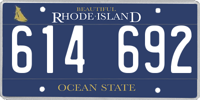 RI license plate 614692