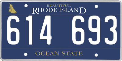 RI license plate 614693