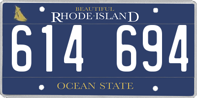 RI license plate 614694