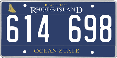 RI license plate 614698