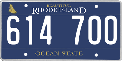RI license plate 614700
