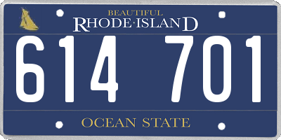 RI license plate 614701