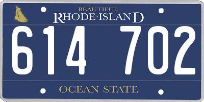 RI license plate 614702