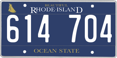 RI license plate 614704