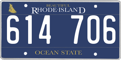 RI license plate 614706