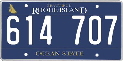RI license plate 614707