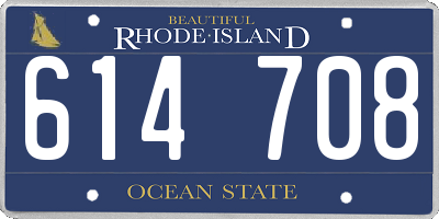 RI license plate 614708