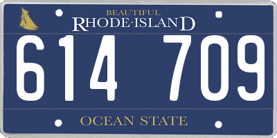 RI license plate 614709