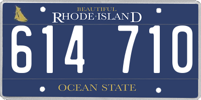 RI license plate 614710
