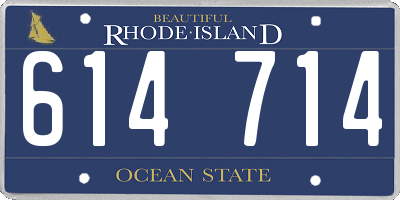 RI license plate 614714