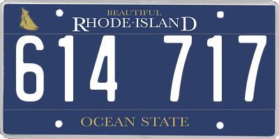 RI license plate 614717