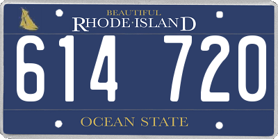 RI license plate 614720