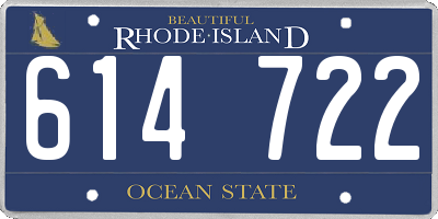 RI license plate 614722