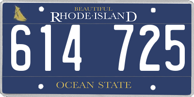 RI license plate 614725