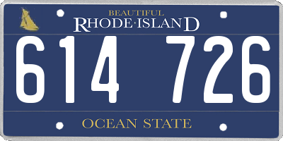 RI license plate 614726