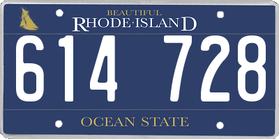 RI license plate 614728