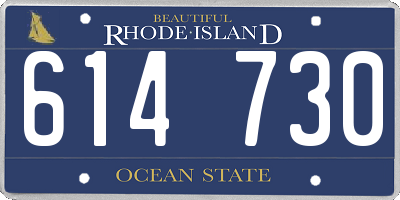 RI license plate 614730