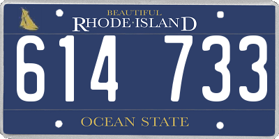 RI license plate 614733