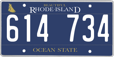 RI license plate 614734
