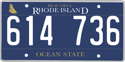 RI license plate 614736