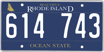 RI license plate 614743
