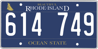 RI license plate 614749