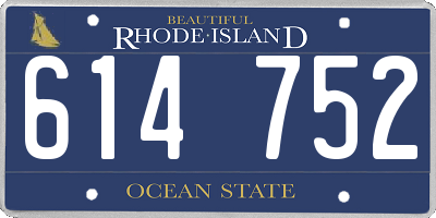 RI license plate 614752