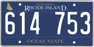 RI license plate 614753
