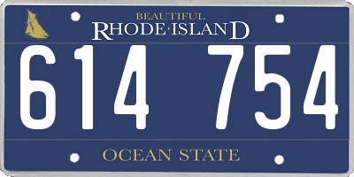 RI license plate 614754