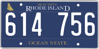 RI license plate 614756