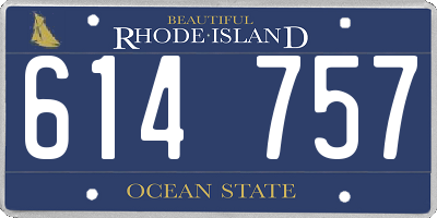RI license plate 614757