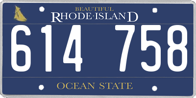 RI license plate 614758