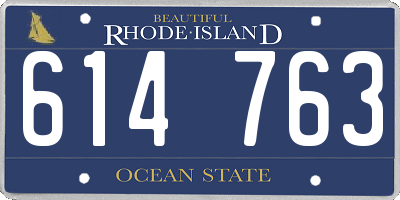RI license plate 614763