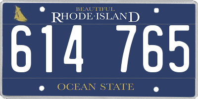 RI license plate 614765