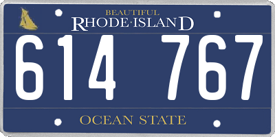 RI license plate 614767