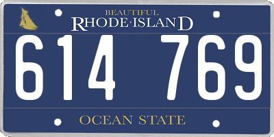 RI license plate 614769